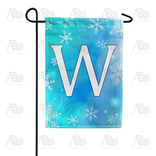 Snowflakes Monogram Garden Flag