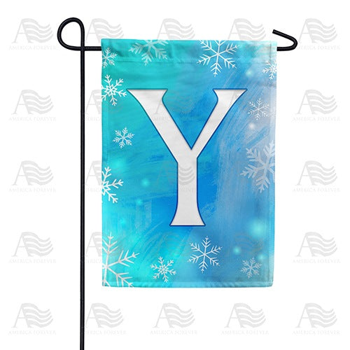 Snowflakes Monogram Garden Flag