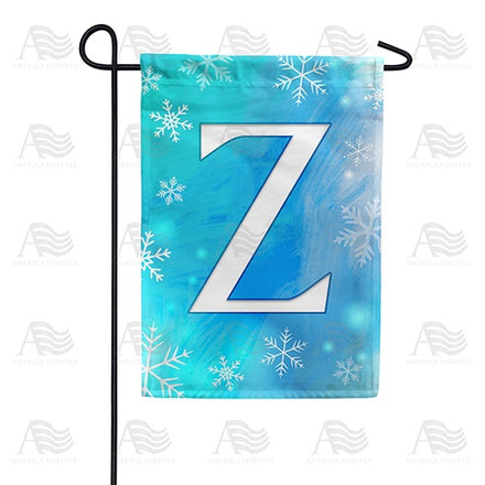 Snowflakes Monogram Garden Flag