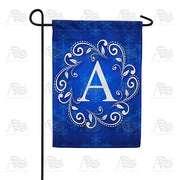 Royal Blue Winter Monogram Garden Flag