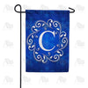 Blue Winter Monogram Garden Flag