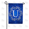 Blue Winter Monogram Garden Flag