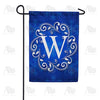 Blue Winter Monogram Garden Flag