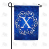 Blue Winter Monogram Garden Flag