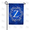 Blue Winter Monogram Garden Flag