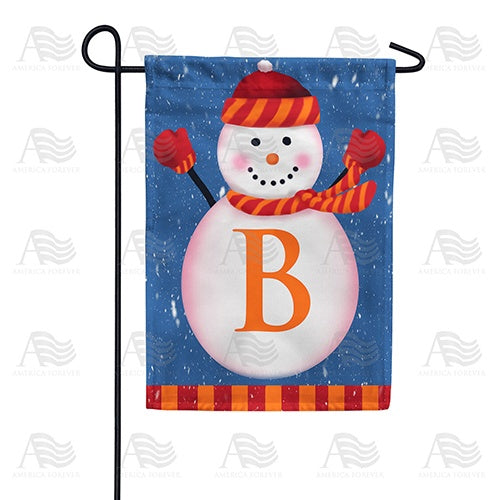 Snowman Monogram Garden Flag