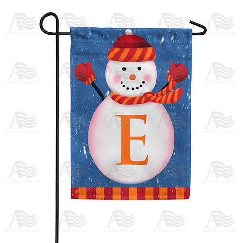 Snowman Monogram Garden Flag