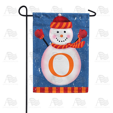 Snowman Monogram Garden Flag