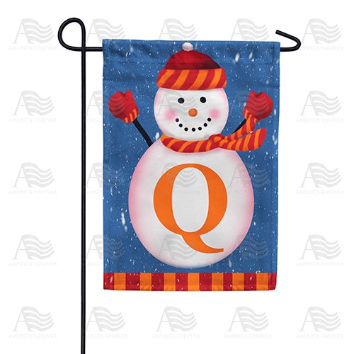 Snowman Monogram Garden Flag