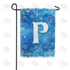 Icy Snowflakes Monogram Garden Flag