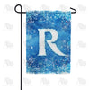 Icy Snowflakes Monogram Garden Flag