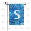 Icy Snowflakes Monogram Garden Flag