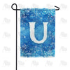 Icy Snowflakes Monogram Garden Flag