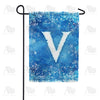 Icy Snowflakes Monogram Garden Flag