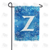 Icy Snowflakes Monogram Garden Flag