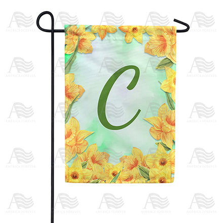 Daffodils Monogram Garden Flag