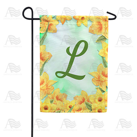 Daffodils Monogram Garden Flag