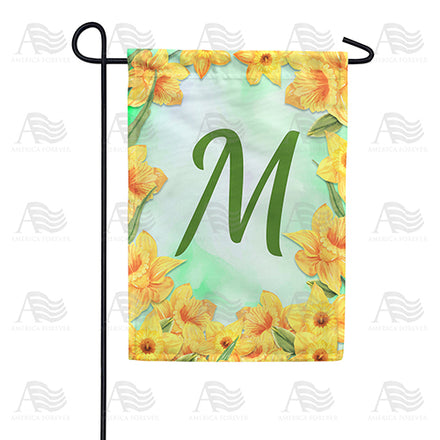 Daffodils Monogram Garden Flag