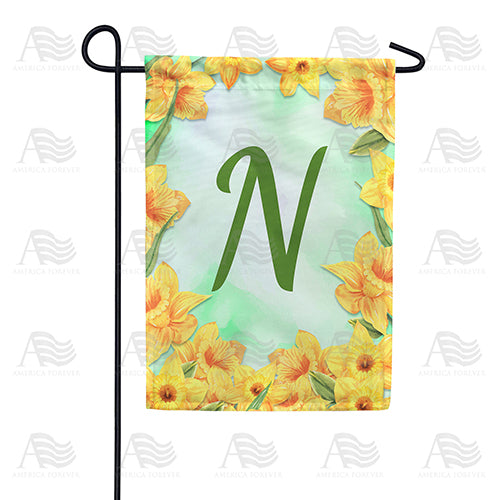 Daffodils Monogram Garden Flag