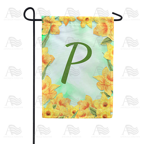 Daffodils Monogram Garden Flag