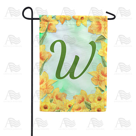 Daffodils Monogram Garden Flag