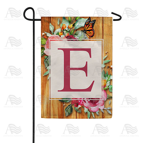 Bees And Roses Monogram Garden Flag