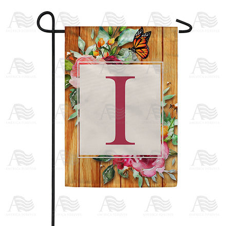 Bees And Roses Monogram Garden Flag