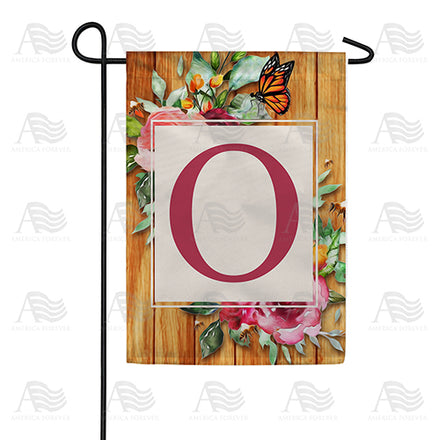 Bees And Roses Monogram Garden Flag