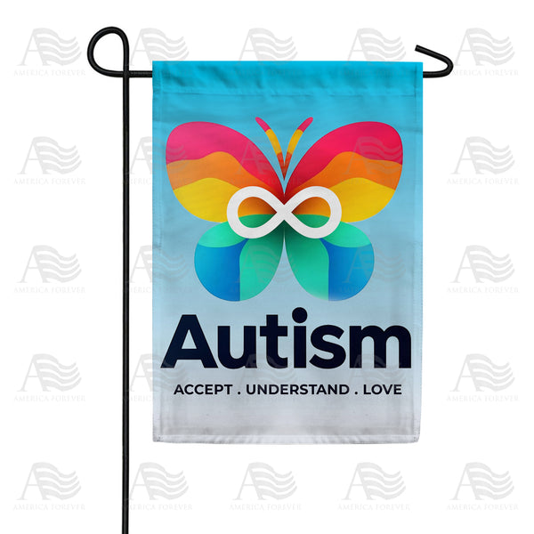 Autism Butterfly Garden Flag