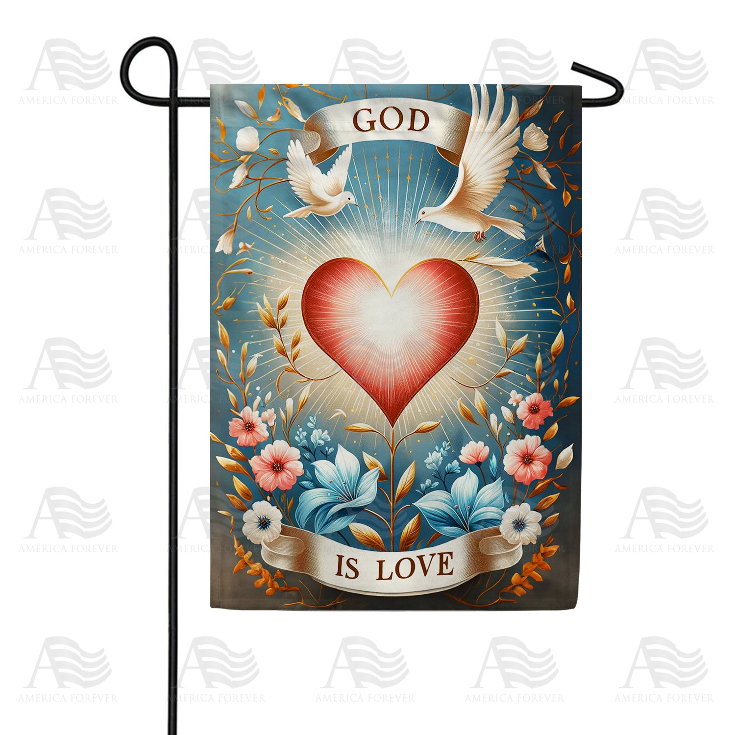 God Is Love Garden Flag