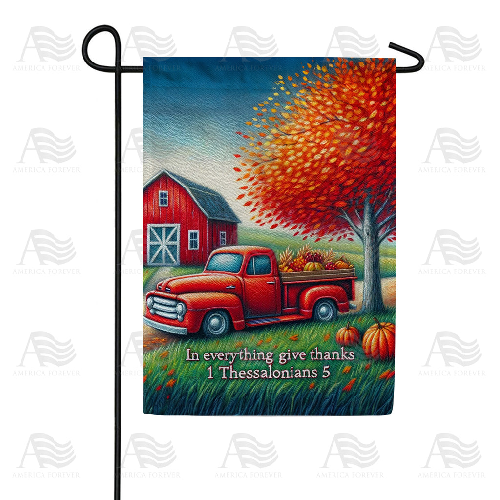 Thanksgiving Farm Scene Garden Flag