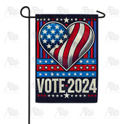 Vote 2024 Patriotic Heart Garden Flag