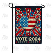 Patriotic Heart Vote 2024 Garden Flag