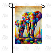 Colorful Elephant Garden Flag