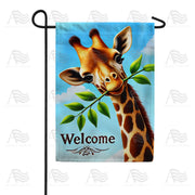 Welcome Giraffe Garden Flag