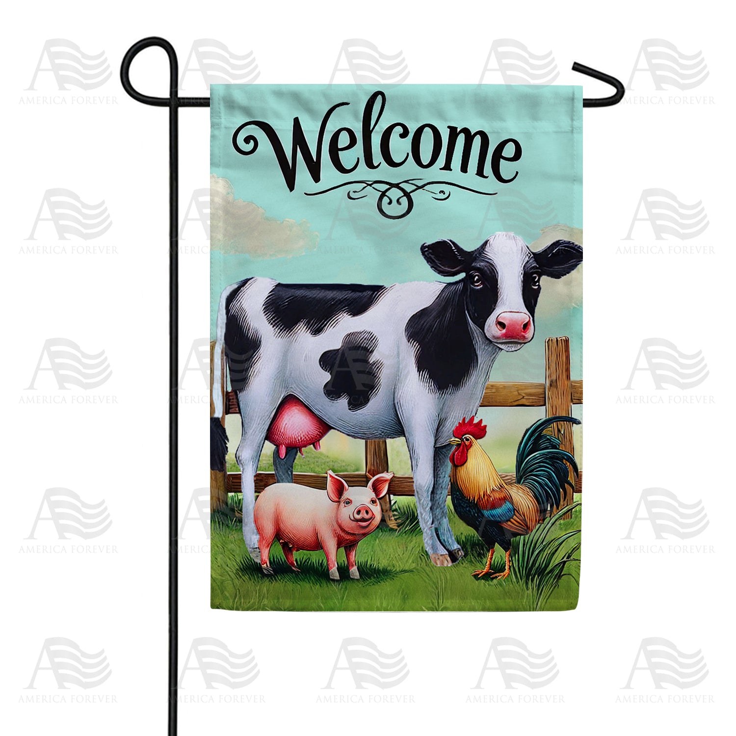 Farm Animal Welcome Garden Flag