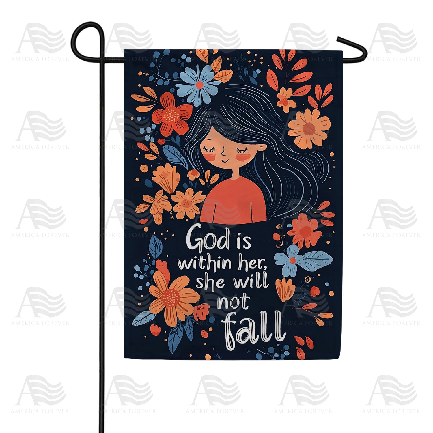 God Is Within Her Garden Flag