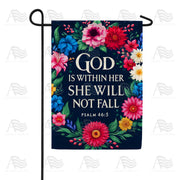 God Is Within Her Flag Floral Garden Flag