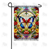 Butterfly Stained Glass Garden Flag