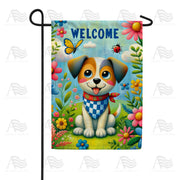 Welcome Puppy Garden Flag