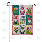 Hello Spring Gnome Garden Flag