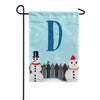 Let It Snow Backyard Snowmen Monogram Garden Flag