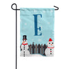 Let It Snow Backyard Snowmen Monogram Garden Flag