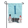 Let It Snow Backyard Snowmen Monogram Garden Flag