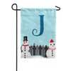 Let It Snow Backyard Snowmen Monogram Garden Flag