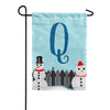 Let It Snow Backyard Snowmen Monogram Garden Flag