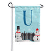 Let It Snow Backyard Snowmen Monogram Garden Flag