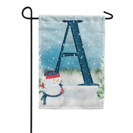 Let It Snow Watercolor Monogram Garden Flag