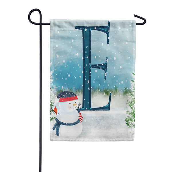 Let It Snow Watercolor Monogram Garden Flag