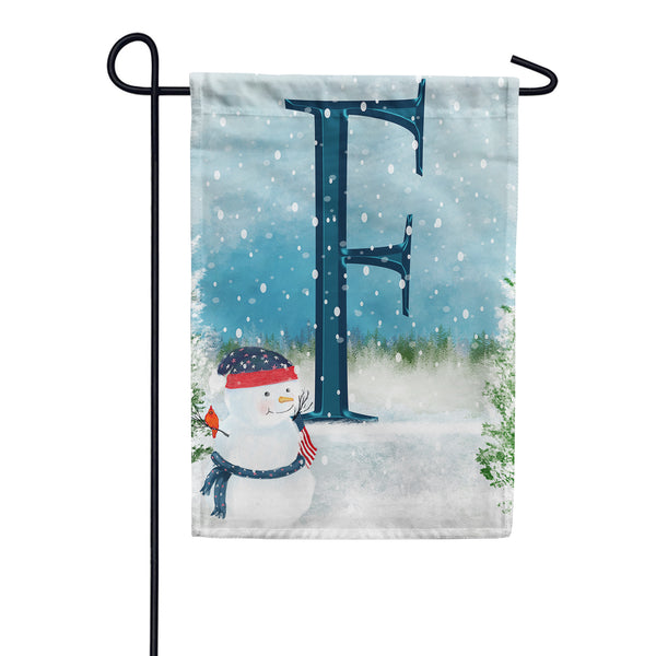 Let It Snow Watercolor Monogram Garden Flag